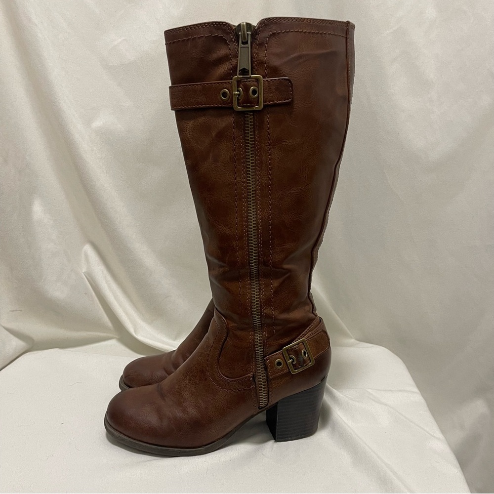 White Mountain Over Knee Buckle Boots